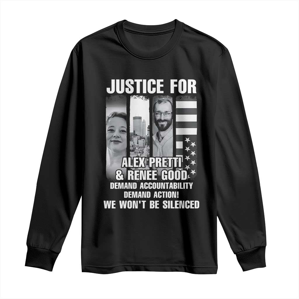 Justice for Alex and Renee Long Sleeve Shirt Anti ICE Immigration Protest Human Rights