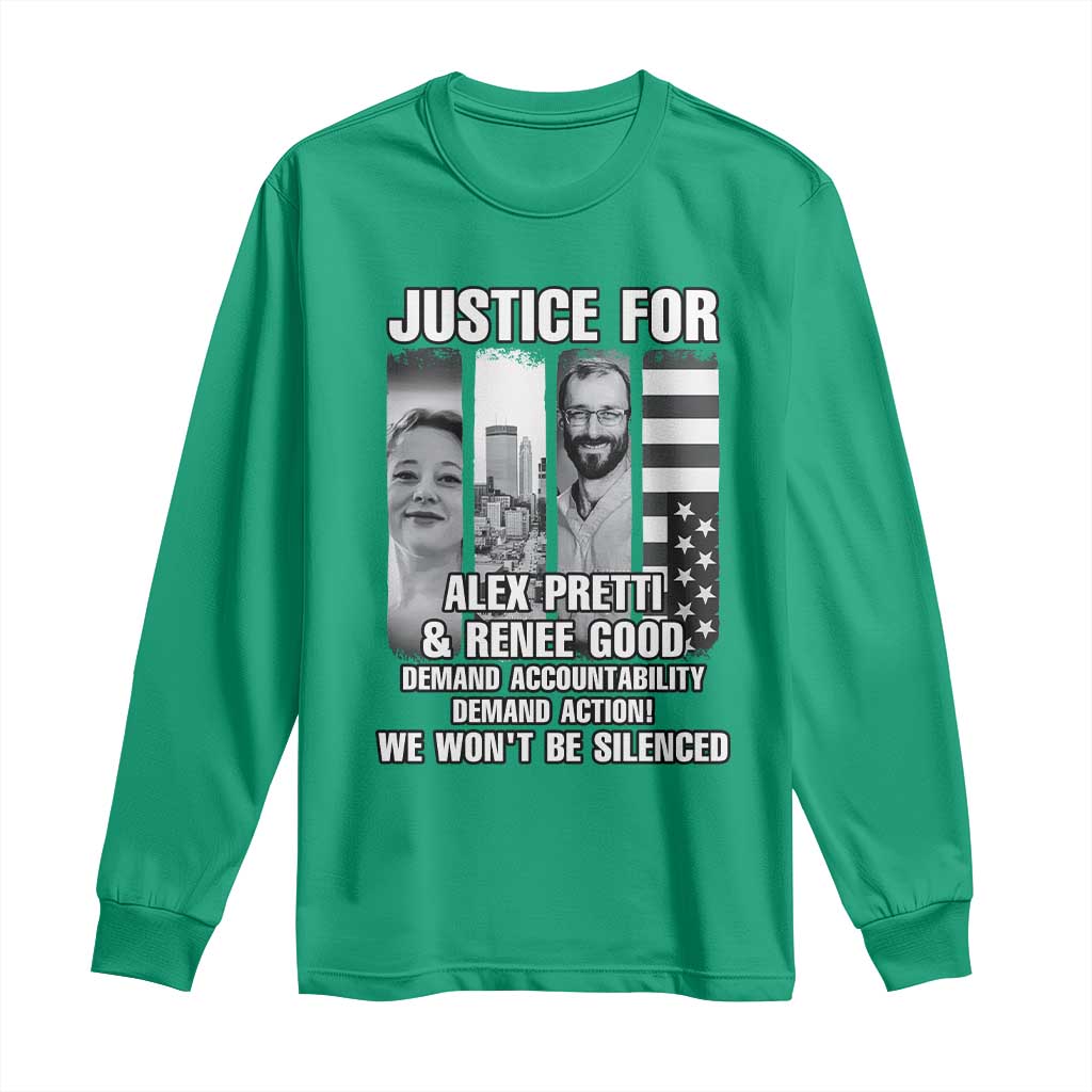 Justice for Alex and Renee Long Sleeve Shirt Anti ICE Immigration Protest Human Rights