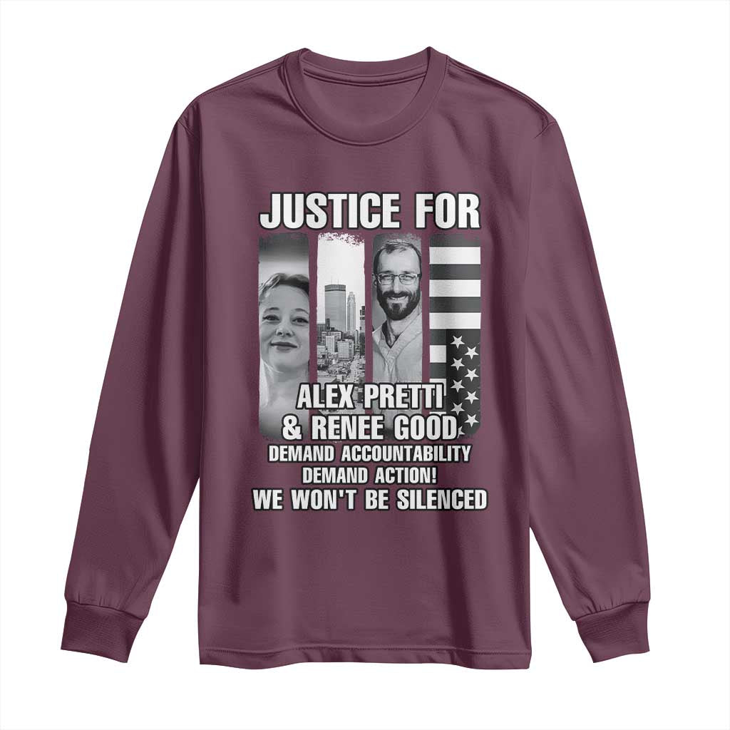 Justice for Alex and Renee Long Sleeve Shirt Anti ICE Immigration Protest Human Rights