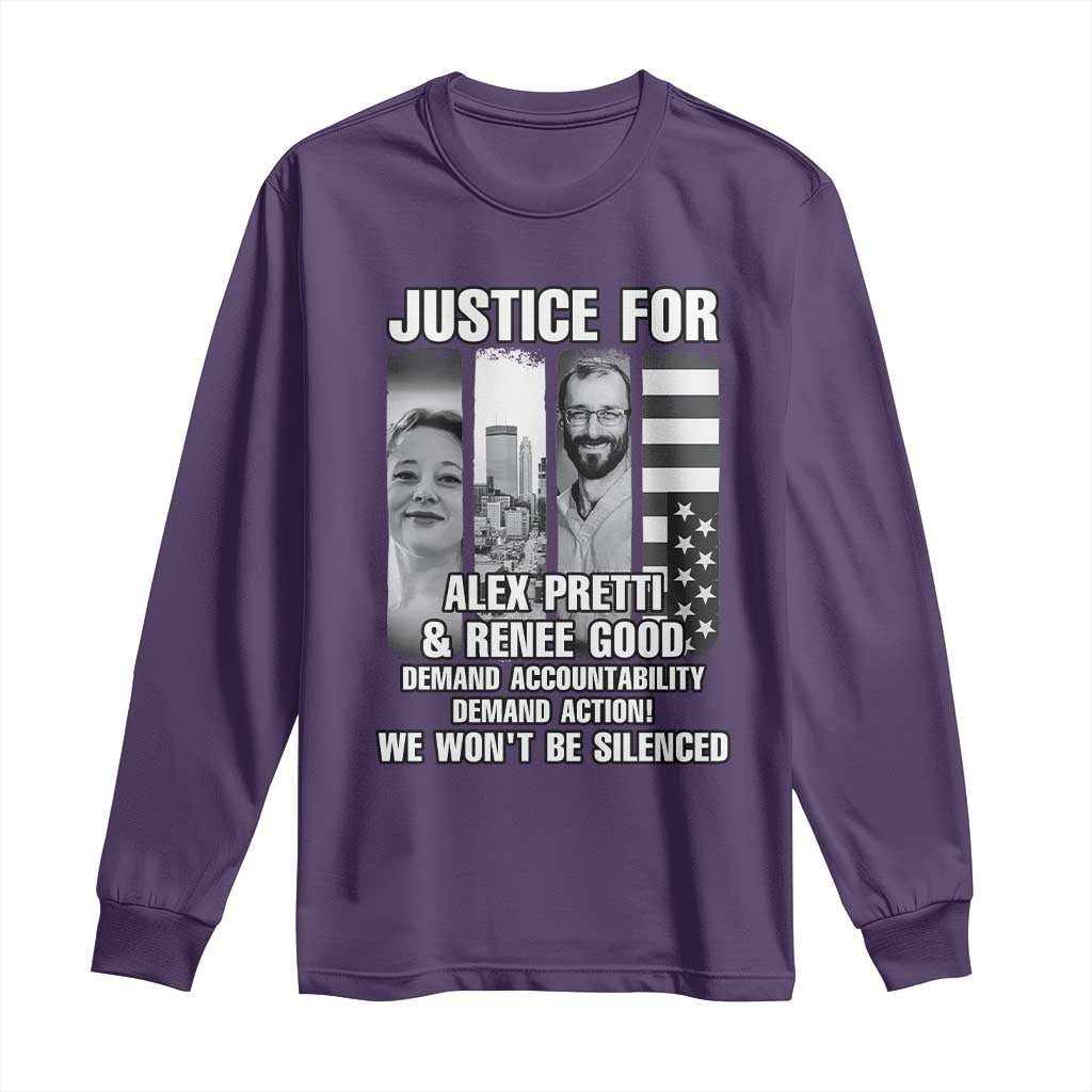 Justice for Alex and Renee Long Sleeve Shirt Anti ICE Immigration Protest Human Rights