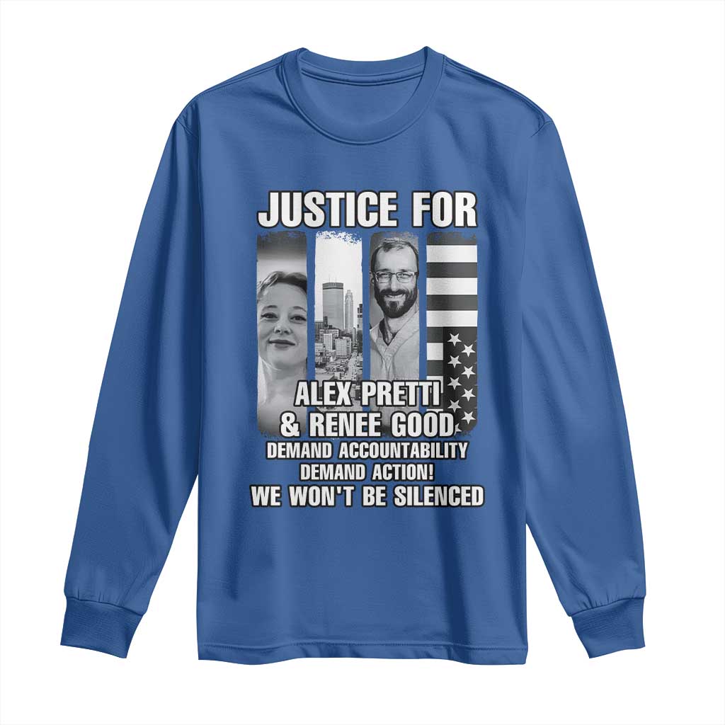 Justice for Alex and Renee Long Sleeve Shirt Anti ICE Immigration Protest Human Rights