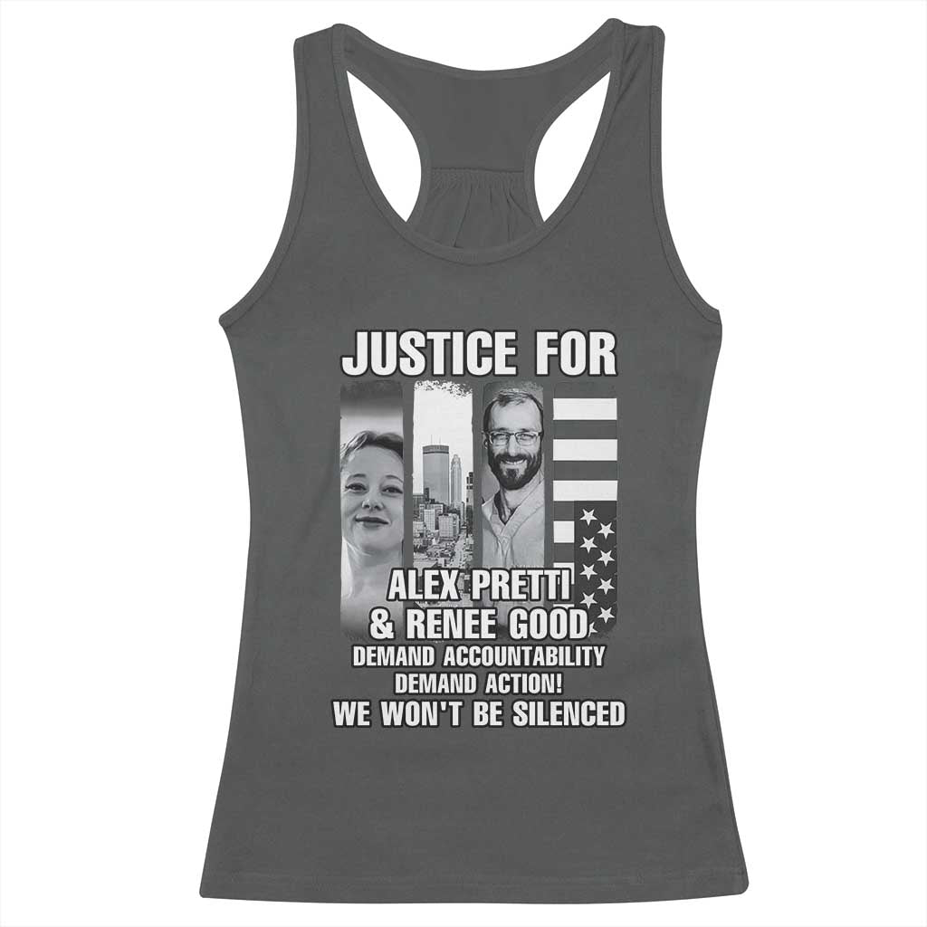 Justice for Alex and Renee Racerback Tank Top Anti ICE Immigration Protest Human Rights