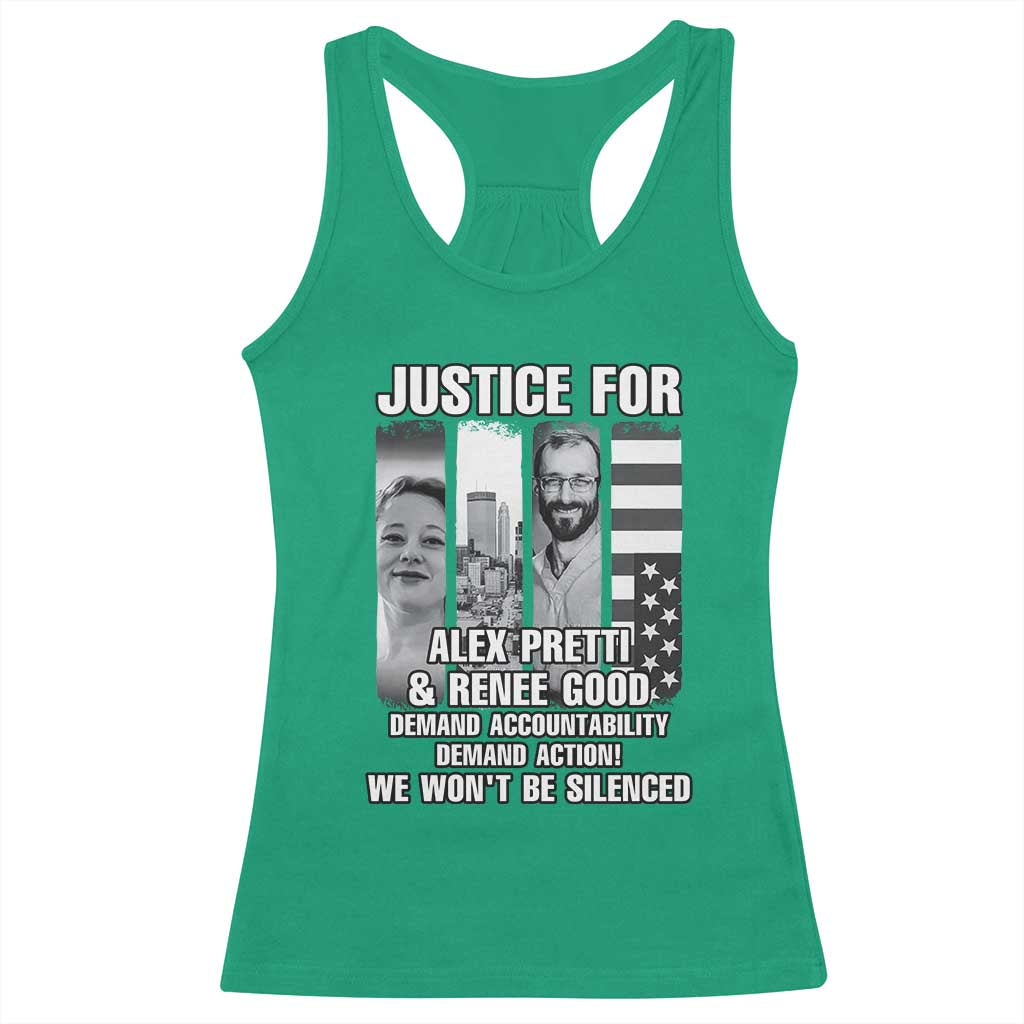 Justice for Alex and Renee Racerback Tank Top Anti ICE Immigration Protest Human Rights