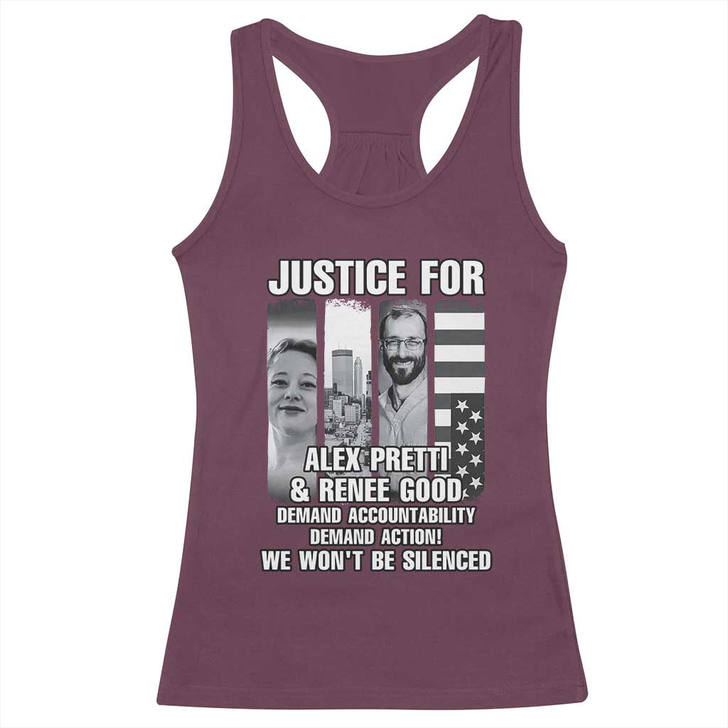 Justice for Alex and Renee Racerback Tank Top Anti ICE Immigration Protest Human Rights