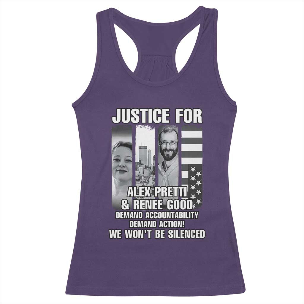 Justice for Alex and Renee Racerback Tank Top Anti ICE Immigration Protest Human Rights