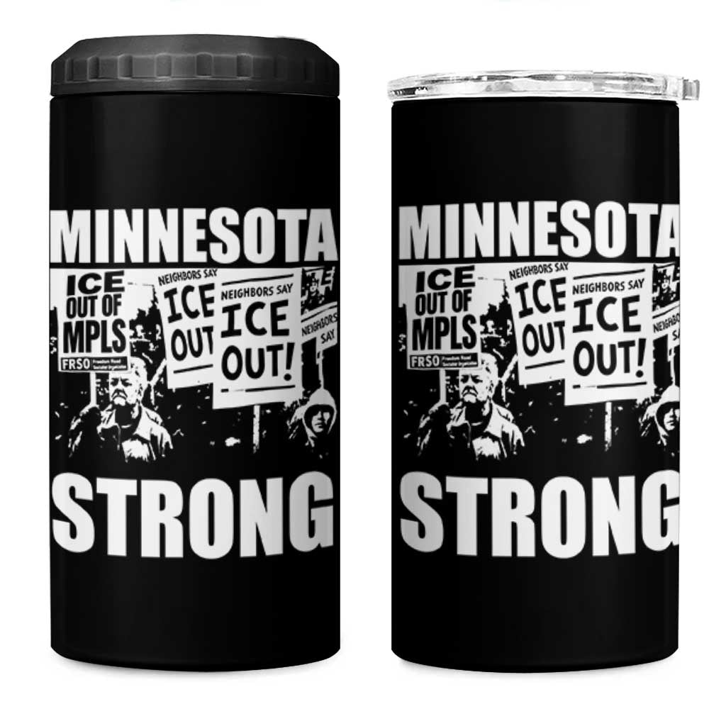 Minnesota Resist Anti ICE Immigration Protest 4 in 1 Can Cooler Tumbler Bruce Streets Of Minneapolis Right Now
