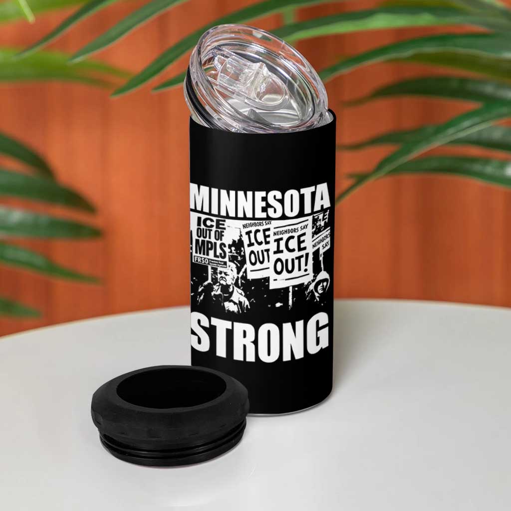 Minnesota Resist Anti ICE Immigration Protest 4 in 1 Can Cooler Tumbler Bruce Streets Of Minneapolis Right Now