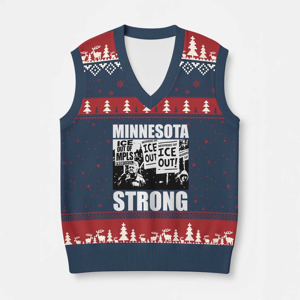 Minnesota Resist Anti ICE Immigration Protest V-Neck Knit Sweater Vest Bruce Streets Of Minneapolis Right Now