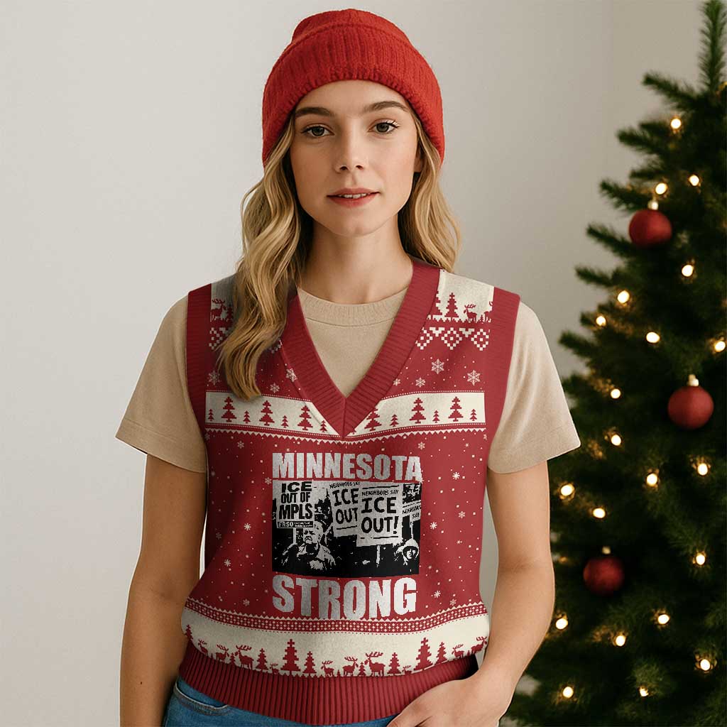 Minnesota Resist Anti ICE Immigration Protest V-Neck Knit Sweater Vest Bruce Streets Of Minneapolis Right Now