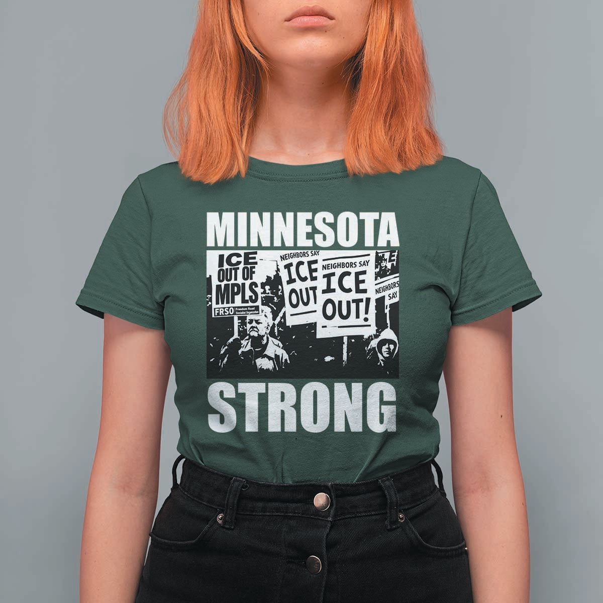 Minnesota Resist Anti ICE Immigration Protest T Shirt For Women Bruce Streets Of Minneapolis Right Now