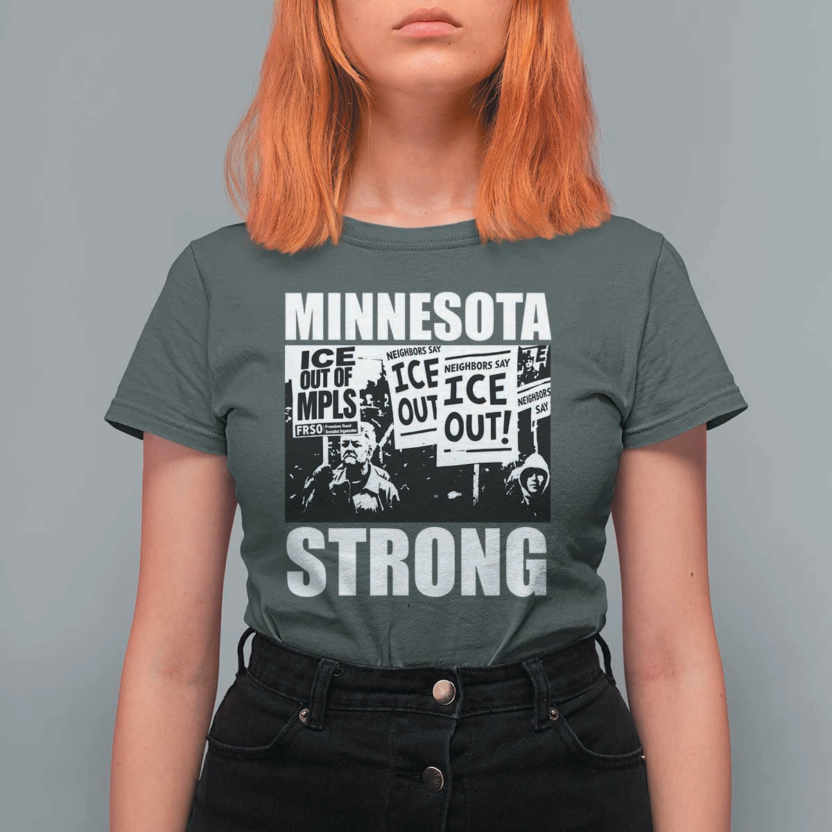 Minnesota Resist Anti ICE Immigration Protest T Shirt For Women Bruce Streets Of Minneapolis Right Now
