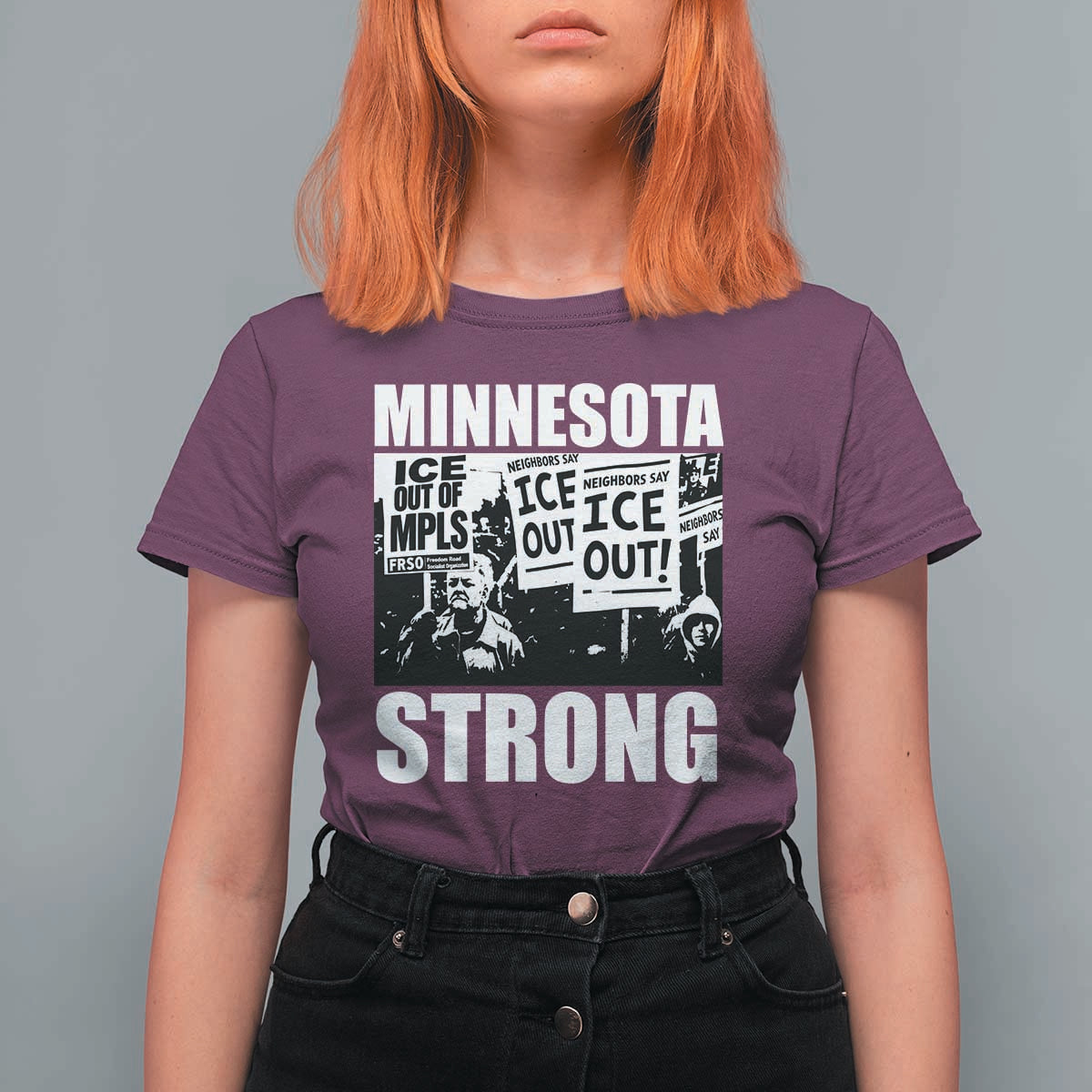 Minnesota Resist Anti ICE Immigration Protest T Shirt For Women Bruce Streets Of Minneapolis Right Now
