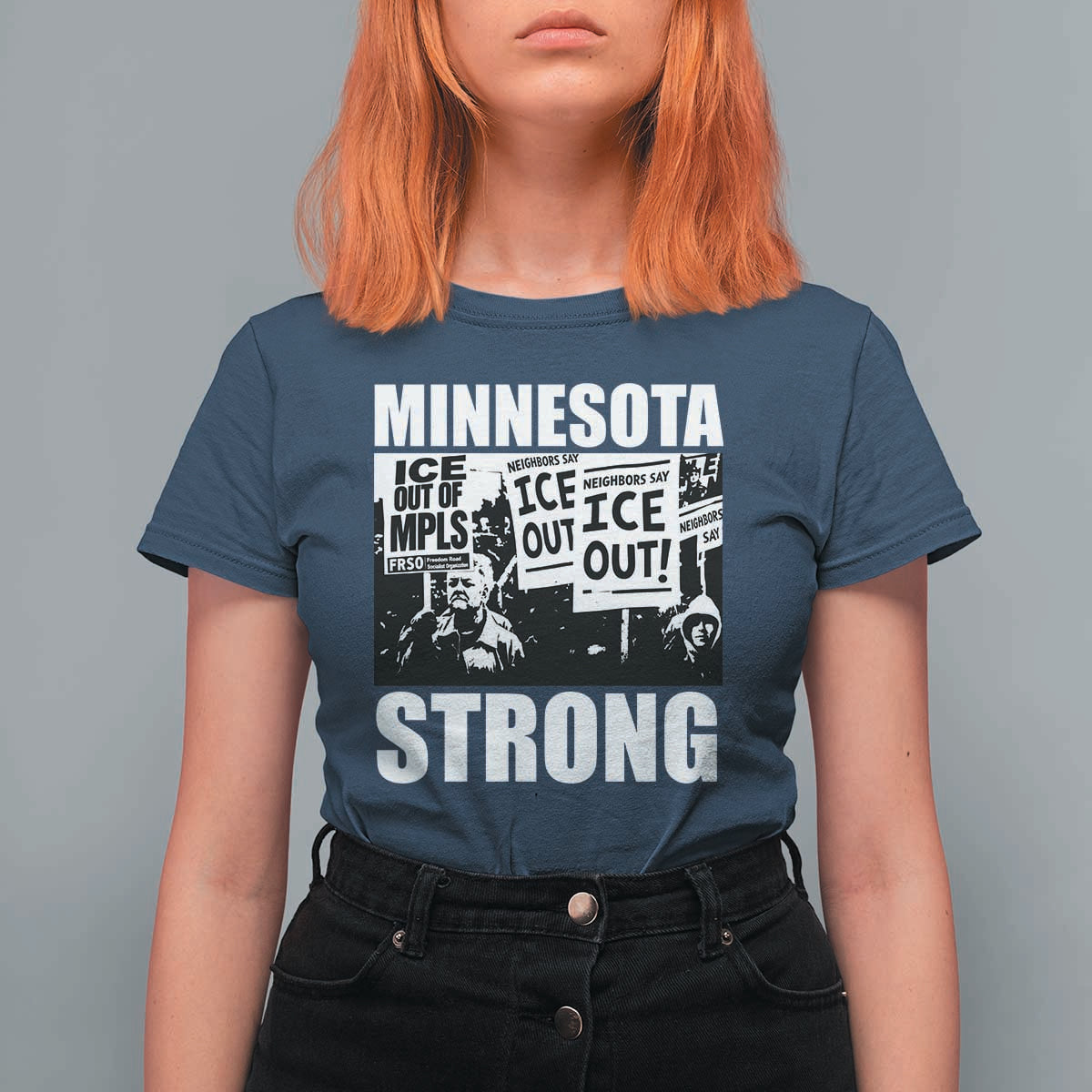 Minnesota Resist Anti ICE Immigration Protest T Shirt For Women Bruce Streets Of Minneapolis Right Now