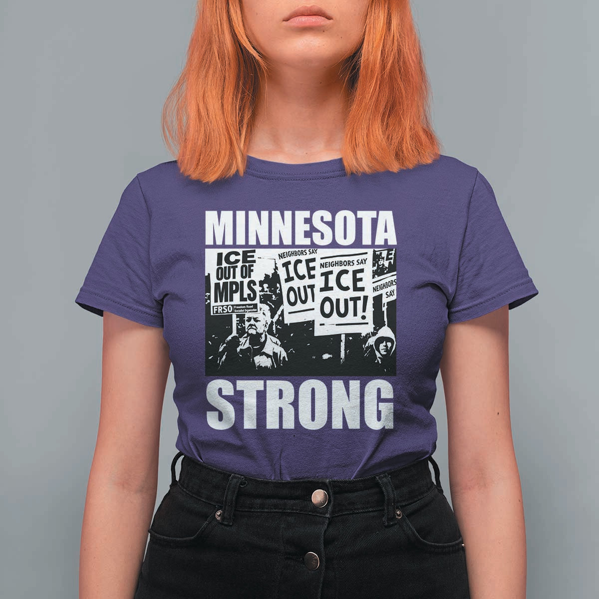 Minnesota Resist Anti ICE Immigration Protest T Shirt For Women Bruce Streets Of Minneapolis Right Now
