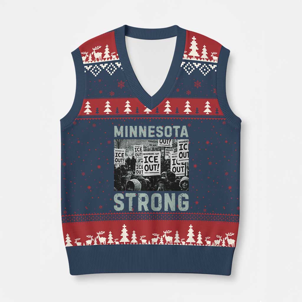 Minnesota Resist Anti ICE Immigration Protest V-Neck Knit Sweater Vest Streets Of Minneapolis Right Now Ice Out