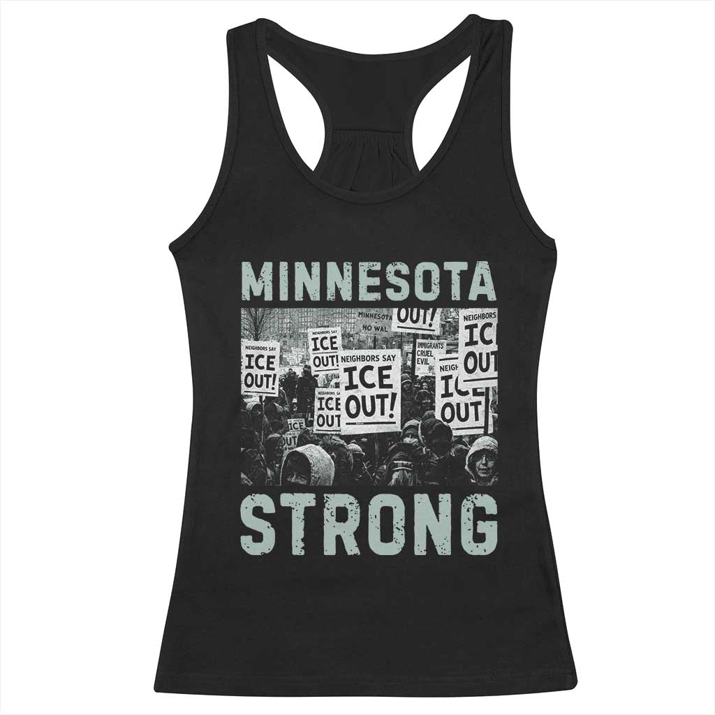 Minnesota Resist Anti ICE Immigration Protest Racerback Tank Top Streets Of Minneapolis Right Now Ice Out