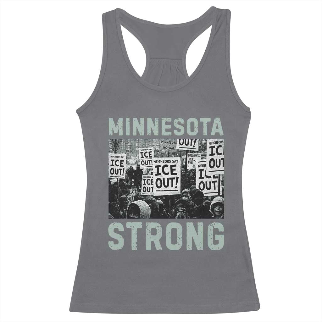 Minnesota Resist Anti ICE Immigration Protest Racerback Tank Top Streets Of Minneapolis Right Now Ice Out