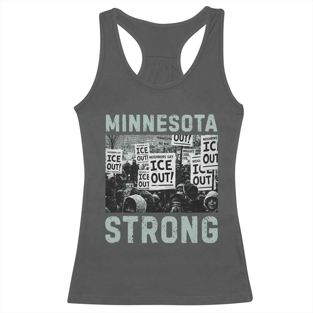 Minnesota Resist Anti ICE Immigration Protest Racerback Tank Top Streets Of Minneapolis Right Now Ice Out