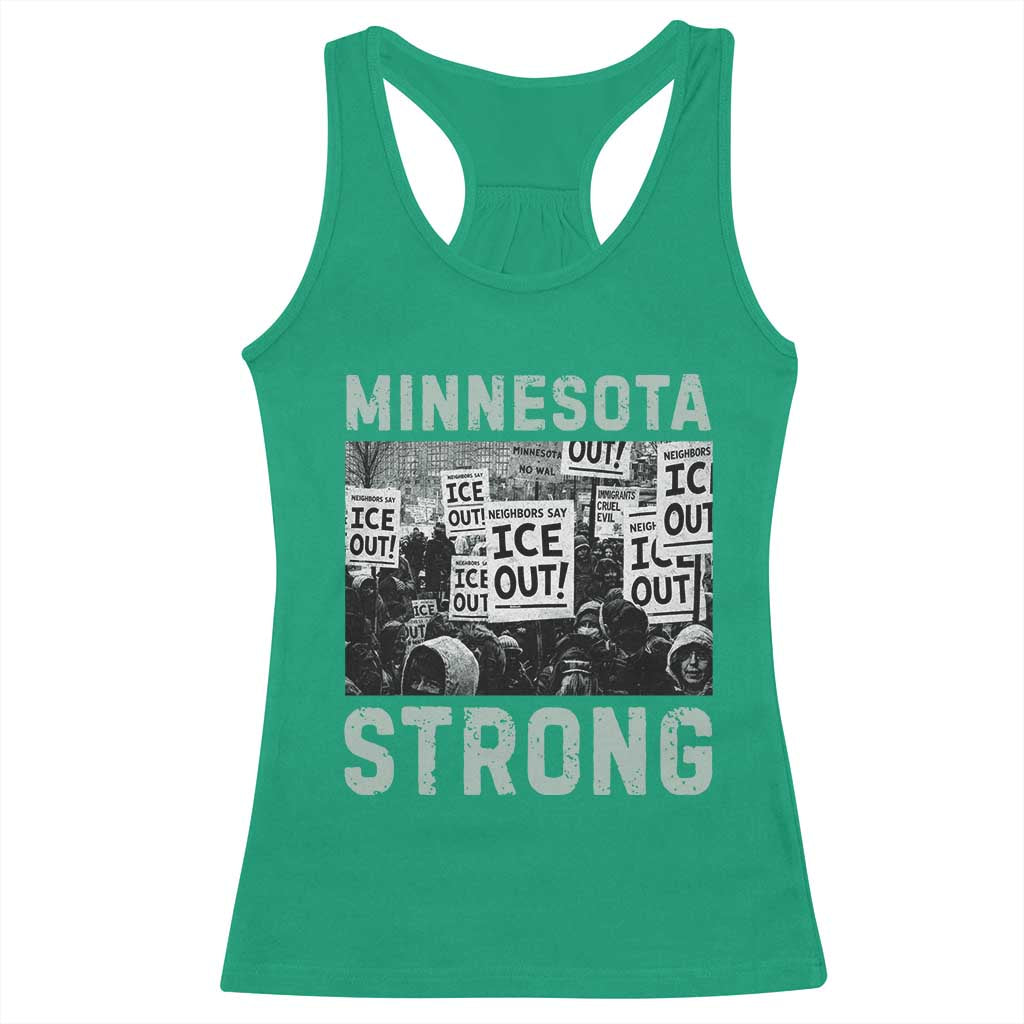 Minnesota Resist Anti ICE Immigration Protest Racerback Tank Top Streets Of Minneapolis Right Now Ice Out