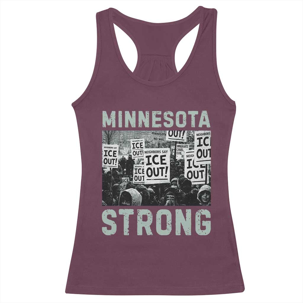 Minnesota Resist Anti ICE Immigration Protest Racerback Tank Top Streets Of Minneapolis Right Now Ice Out