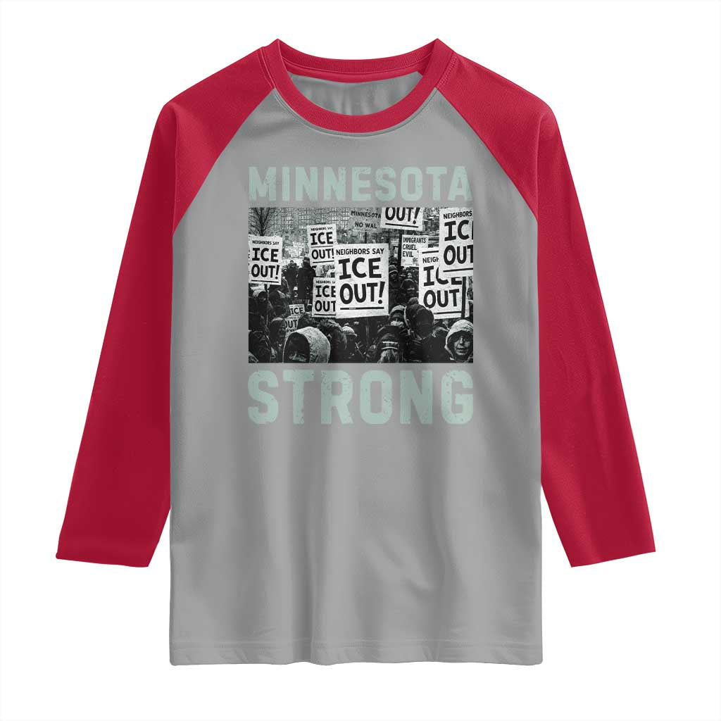 Minnesota Resist Anti ICE Immigration Protest Raglan Shirt Streets Of Minneapolis Right Now Ice Out
