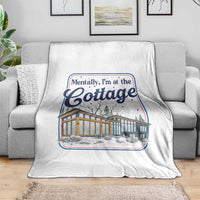Mentally I'm at the Cottage Throw Blanket Funny Hockey Romance