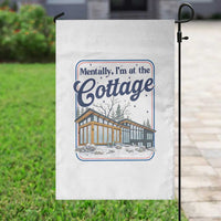 Mentally I'm at the Cottage Garden Flag Funny Hockey Romance