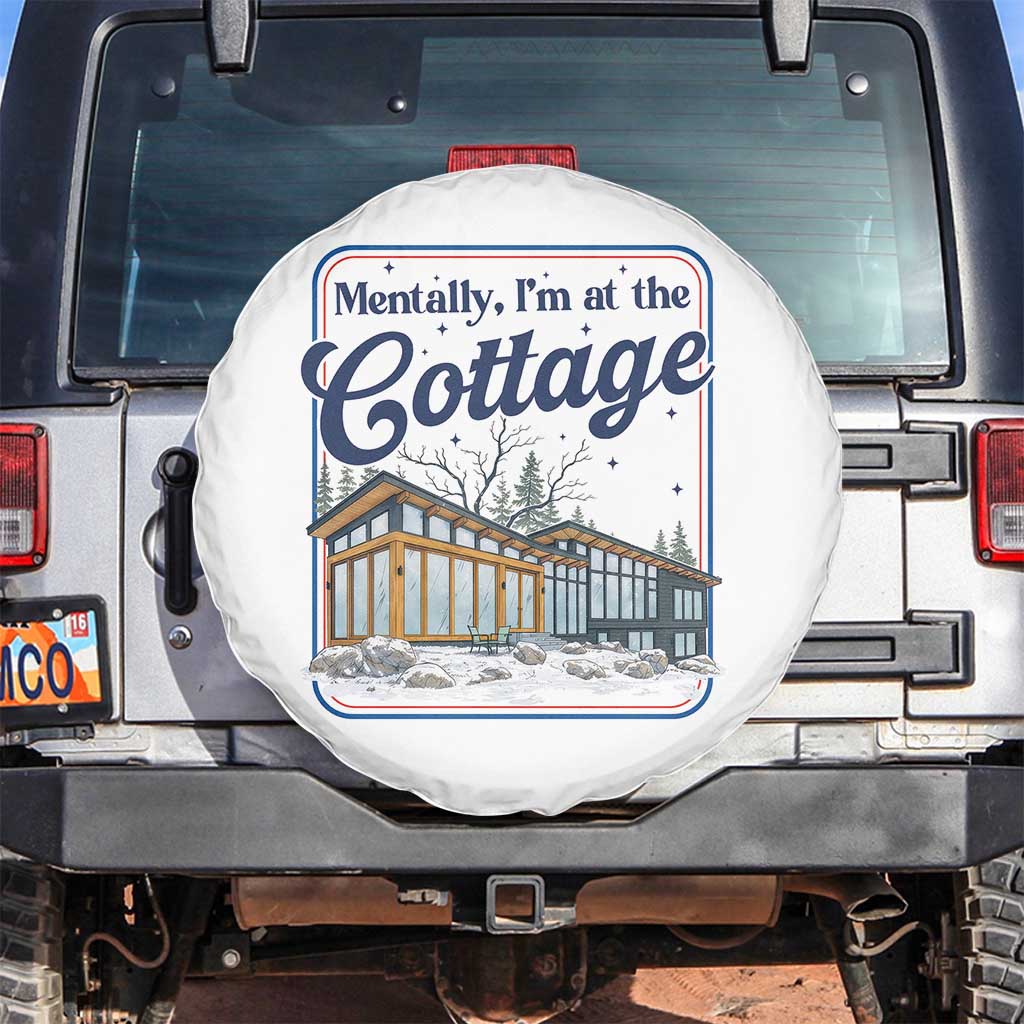 Mentally I'm at the Cottage Spare Tire Cover Funny Hockey Romance