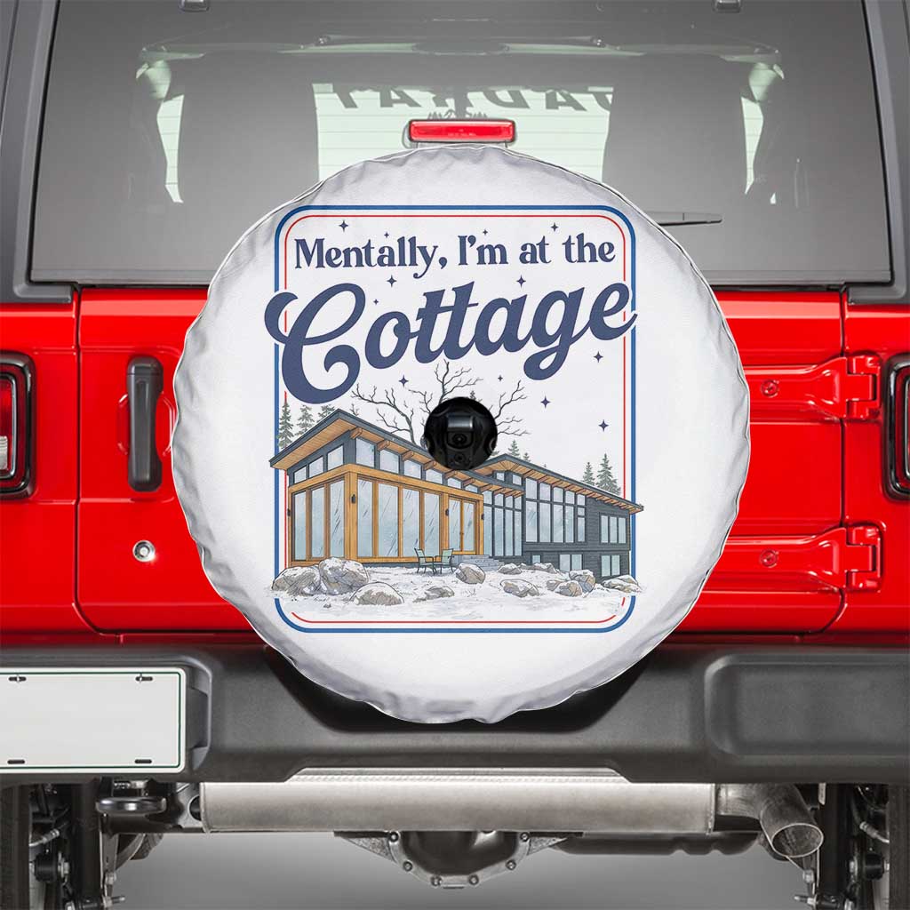 Mentally I'm at the Cottage Spare Tire Cover Funny Hockey Romance