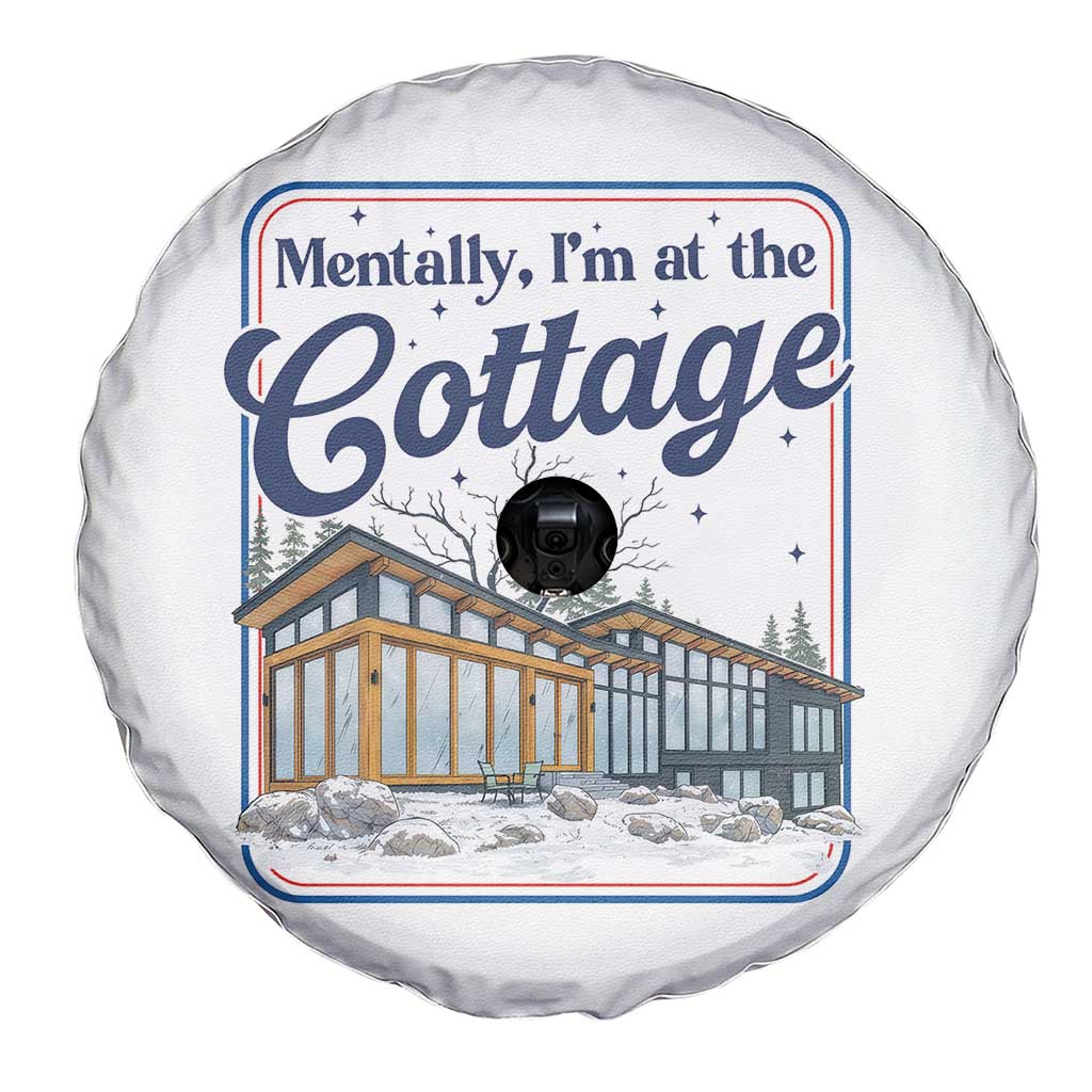 Mentally I'm at the Cottage Spare Tire Cover Funny Hockey Romance