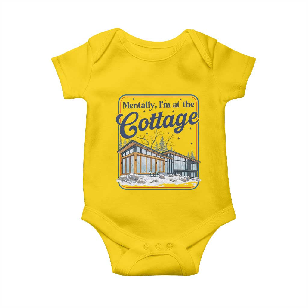 Mentally I'm at the Cottage Baby Onesie Funny Hockey Romance
