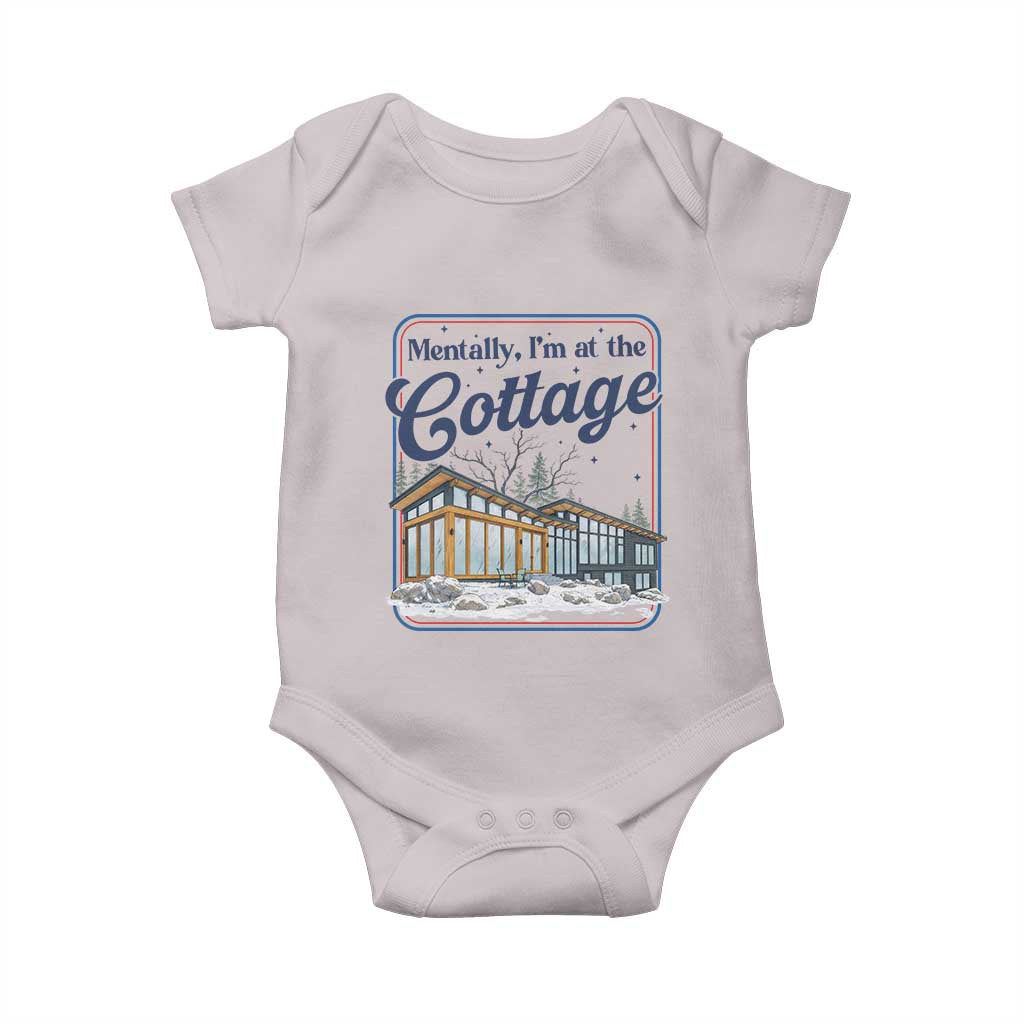Mentally I'm at the Cottage Baby Onesie Funny Hockey Romance