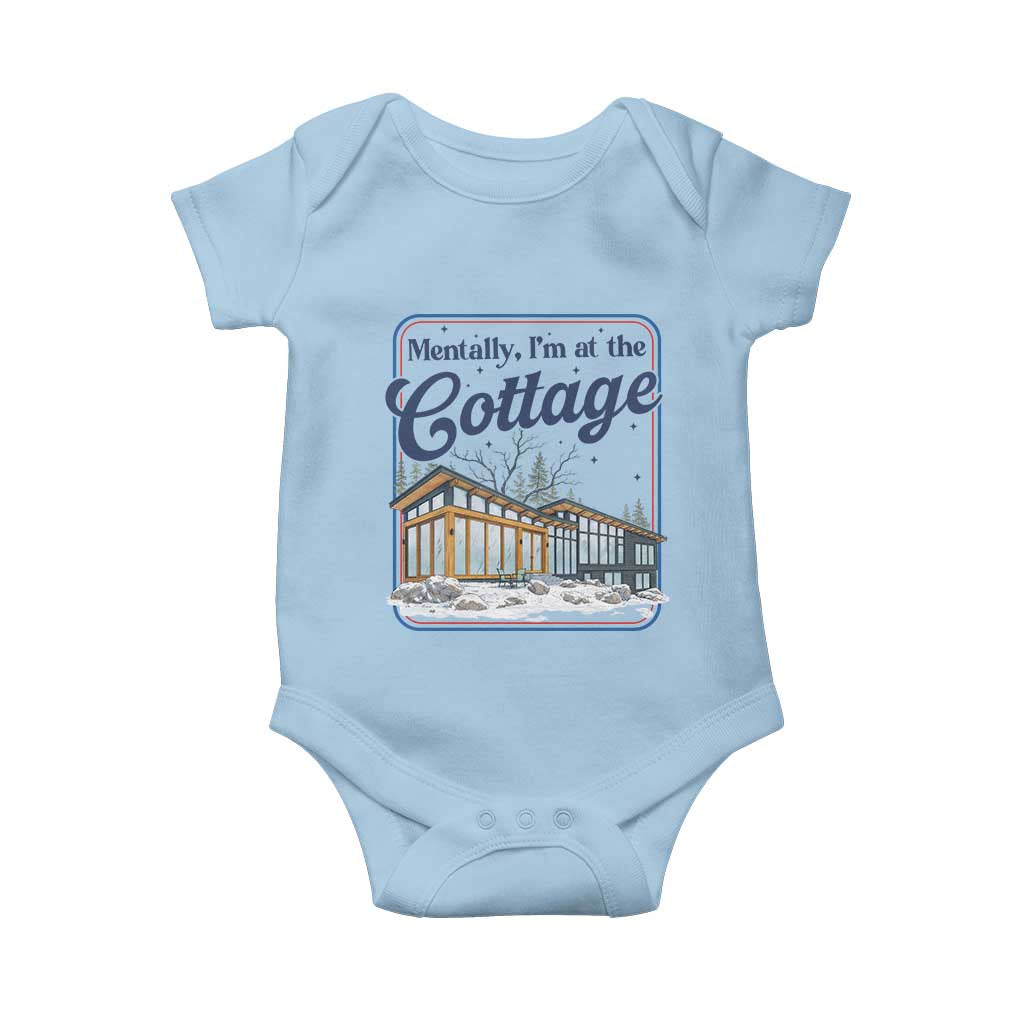 Mentally I'm at the Cottage Baby Onesie Funny Hockey Romance