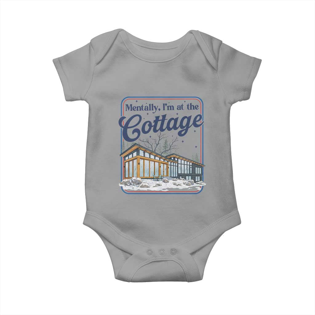 Mentally I'm at the Cottage Baby Onesie Funny Hockey Romance