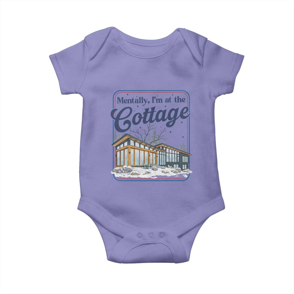 Mentally I'm at the Cottage Baby Onesie Funny Hockey Romance