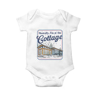 Mentally I'm at the Cottage Baby Onesie Funny Hockey Romance