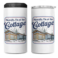 Mentally I'm at the Cottage 4 in 1 Can Cooler Tumbler Funny Hockey Romance