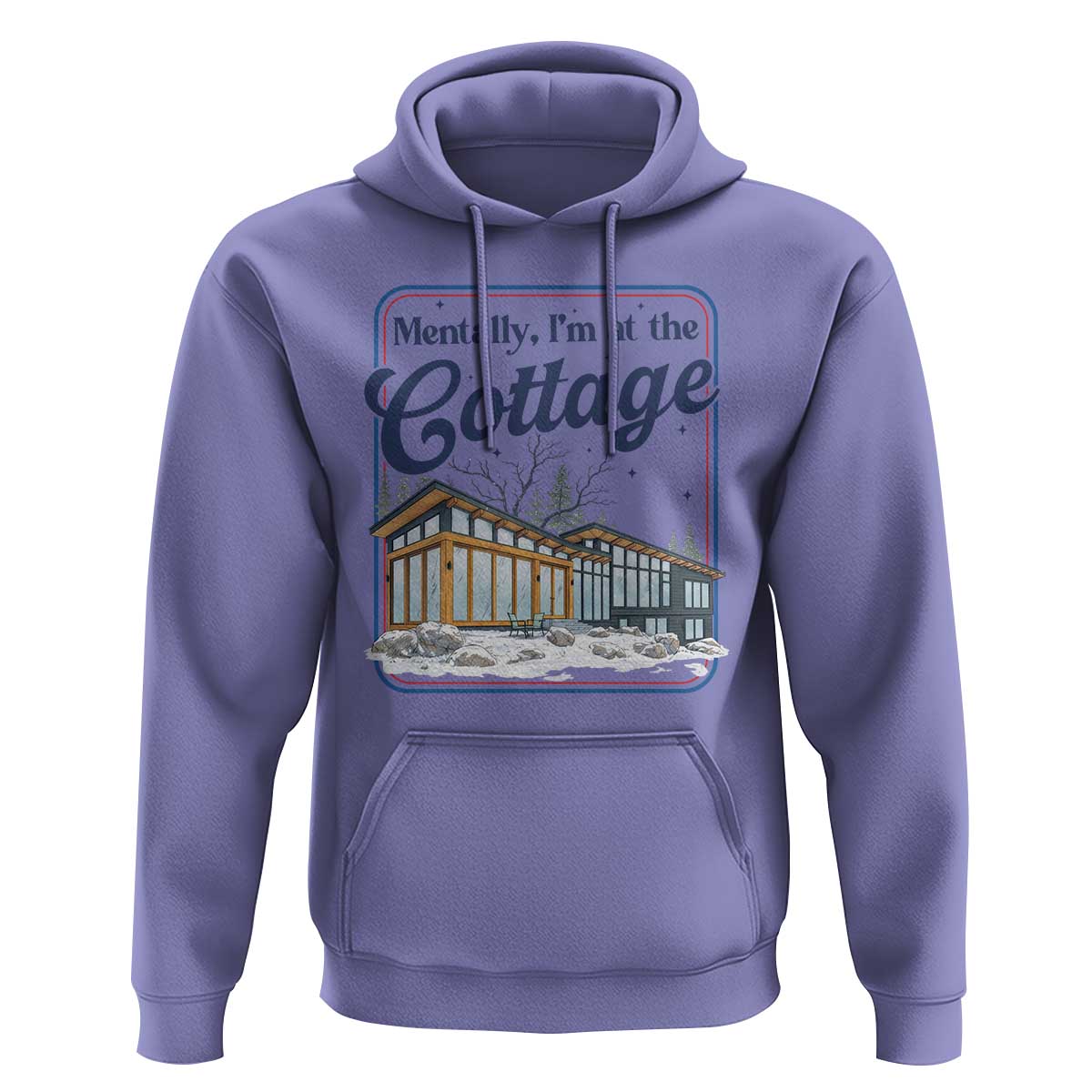 Mentally I'm at the Cottage Hoodie Funny Hockey Romance