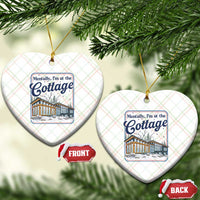 Mentally I'm at the Cottage Ceramic Ornament Funny Hockey Romance