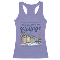 Mentally I'm at the Cottage Racerback Tank Top Funny Hockey Romance