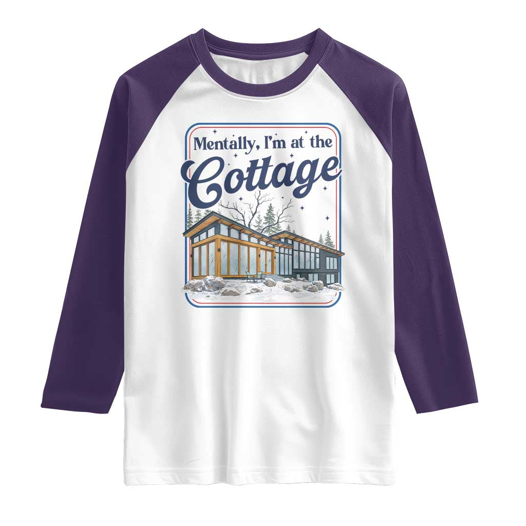 Mentally I'm at the Cottage Raglan Shirt Funny Hockey Romance