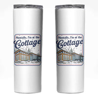 Mentally I'm at the Cottage Skinny Tumbler Funny Hockey Romance
