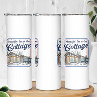 Mentally I'm at the Cottage Skinny Tumbler Funny Hockey Romance