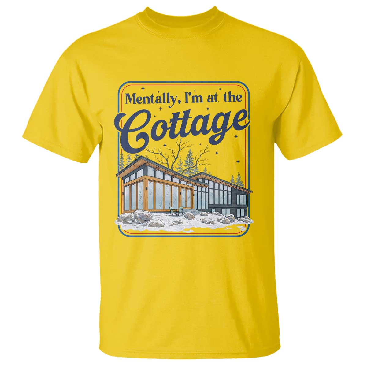 Mentally I'm at the Cottage T Shirt Funny Hockey Romance