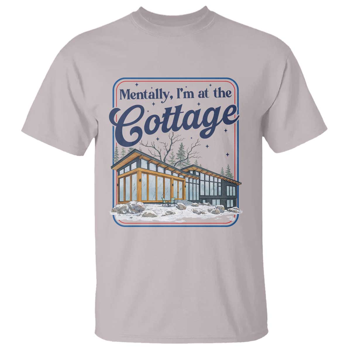 Mentally I'm at the Cottage T Shirt Funny Hockey Romance