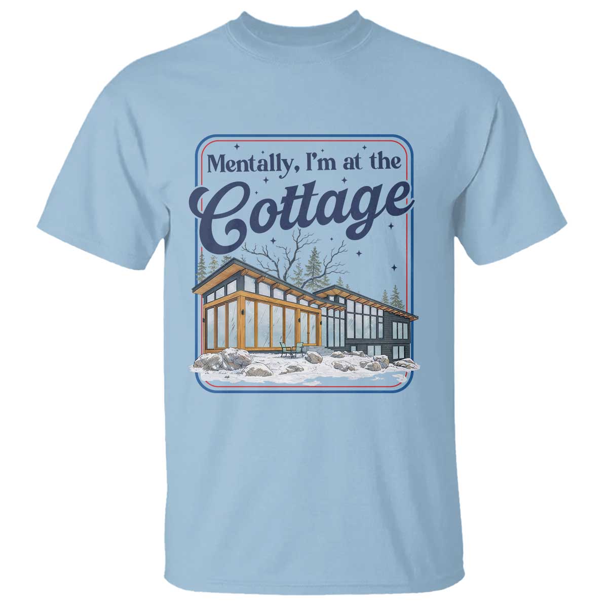 Mentally I'm at the Cottage T Shirt Funny Hockey Romance