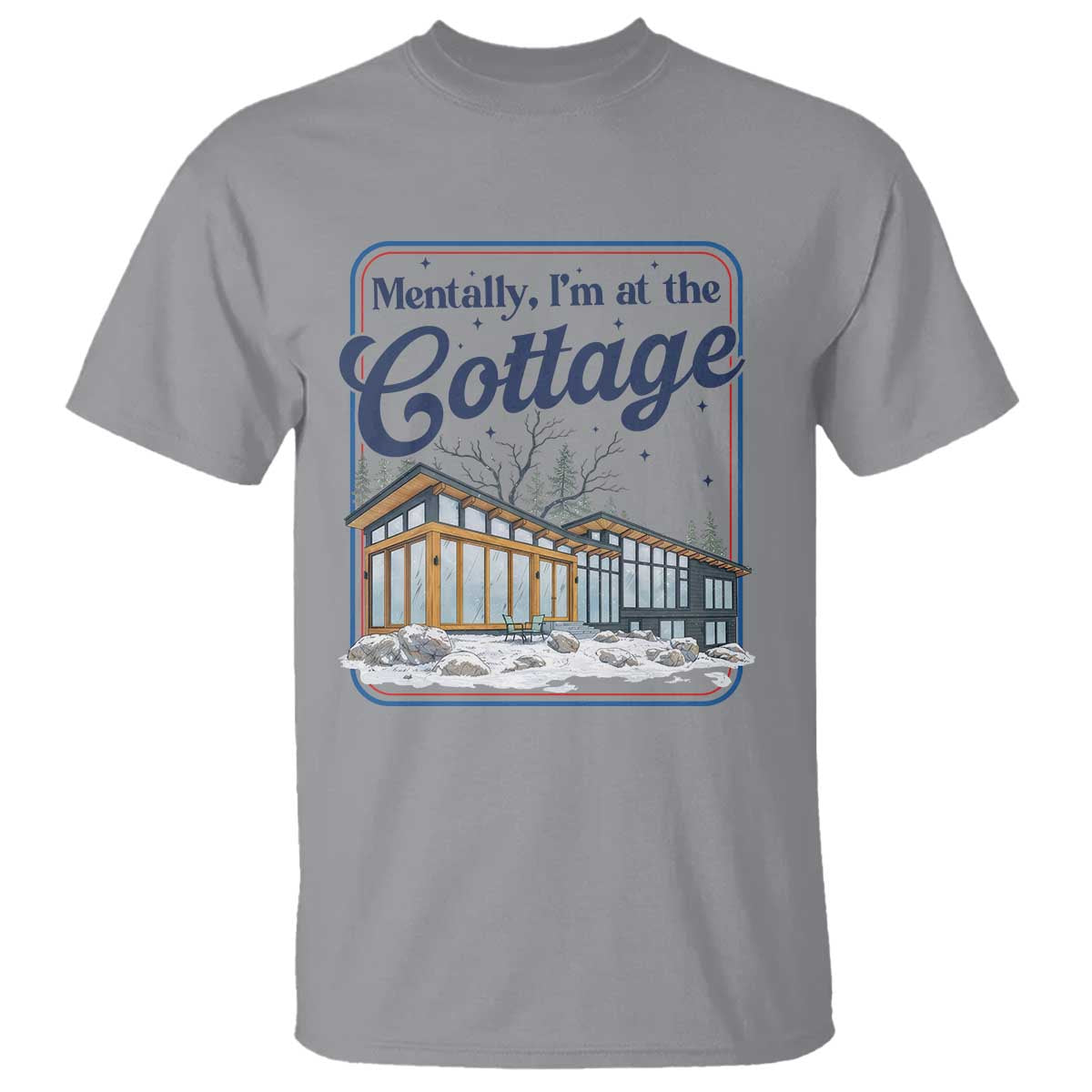 Mentally I'm at the Cottage T Shirt Funny Hockey Romance