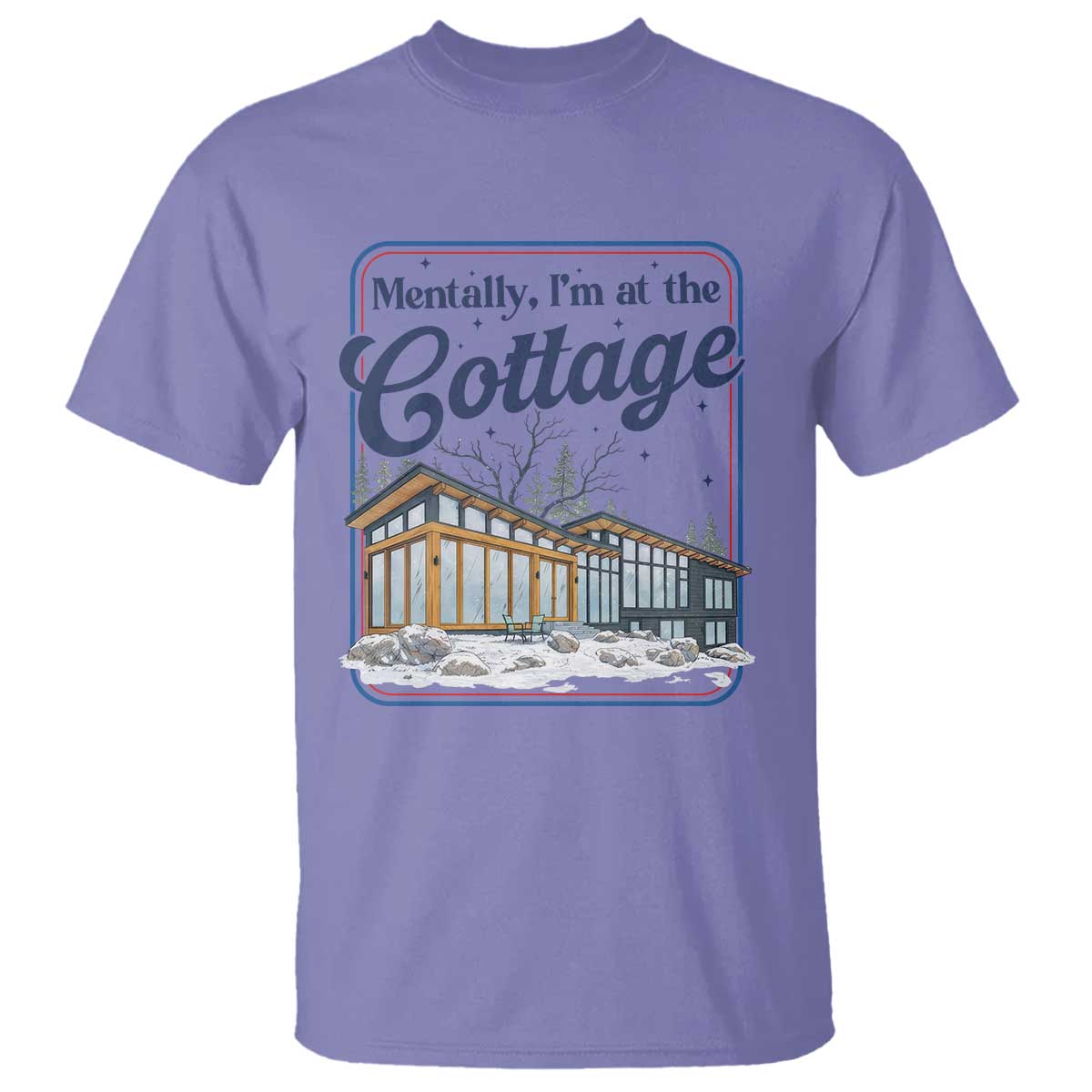 Mentally I'm at the Cottage T Shirt Funny Hockey Romance