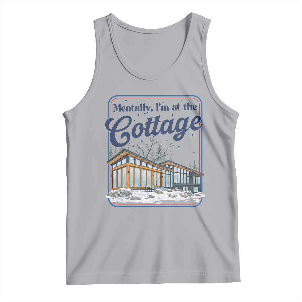 Mentally I'm at the Cottage Tank Top Funny Hockey Romance