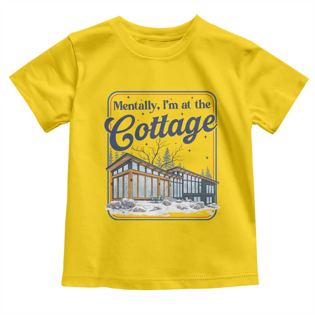 Mentally I'm at the Cottage Toddler T Shirt Funny Hockey Romance
